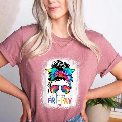 Happy Fri-Yay Friday Teacher Life Happy Friday Women's Heather T-Shirt - teacherstshirts.com CA