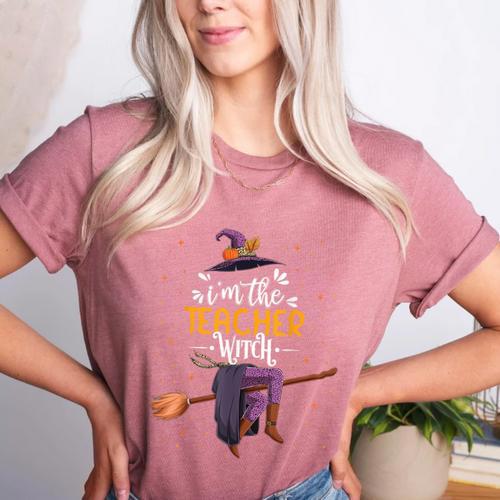 Im The Teacher Witch Halloween Matching Group Costume Women's Heather T-Shirt - teacherstshirts.com UK