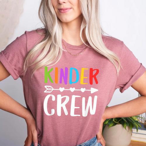 Kinder Crew Shirt Kindergarten Boy Girl Student Teacher Women's Heather T-Shirt - teacherstshirts.com