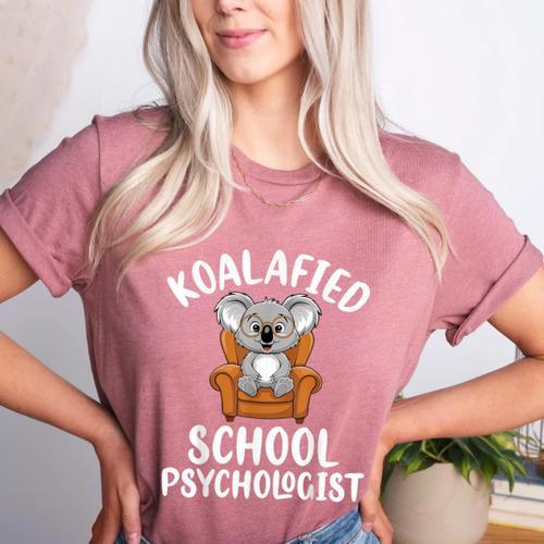 Koalafied School Psychologist Koala Lover Psychology Teacher Women's Heather T-Shirt - teacherstshirts.com AU
