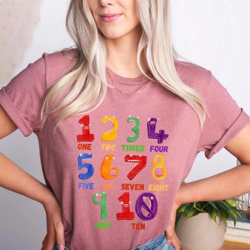 Learning Math Numbers Counting Back To School Teacher For Men Women Girls Kids Women's Heather T-Shirt - teacherstshirts.com UK