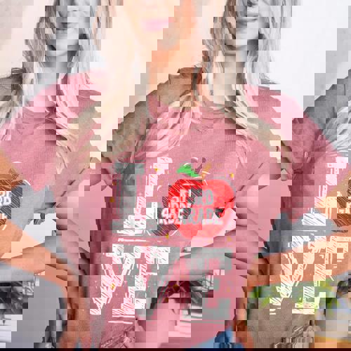 LOVE Apple 3rd Grade Teacher Student School Women&#x27;s Heather T-Shirt - teacherstshirts.com