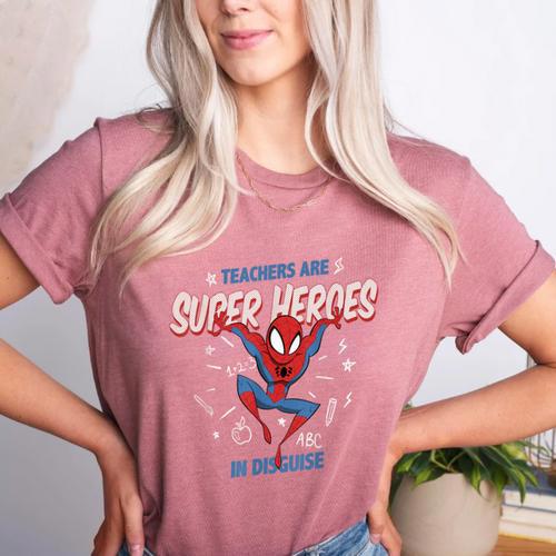 Marvel Spider-Man Teachers Are Super Heroes Women's Heather T-Shirt - teacherstshirts.com AU