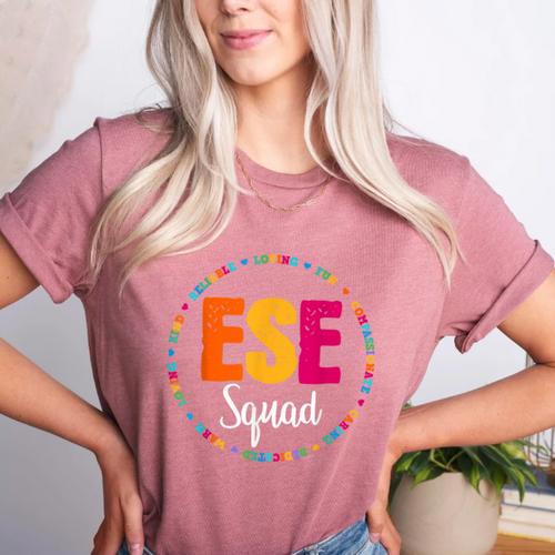 Matching ESE Squad First Last Day Team Teacher Student Tribe Women's Heather T-Shirt - teacherstshirts.com