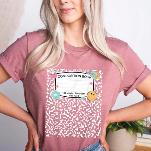 Matching Group Halloween Teacher Composition Book Notebook Women's Heather T-Shirt - teacherstshirts.com UK