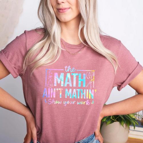 The Math Ain't Mathin Math Teacher Women's Heather T-Shirt - teacherstshirts.com AU