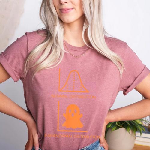 Math Statistics Normal Paranormal Distribution Teacher Women's Heather T-Shirt - teacherstshirts.com