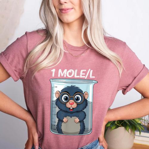 Mole Chemistry Chemist Student Science Teacher Women's Heather T-Shirt - teacherstshirts.com CA