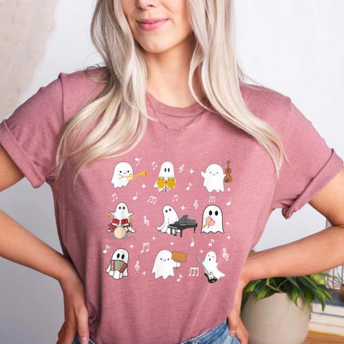 Music Teacher Halloween Music Teacher Education Women's Heather T-Shirt - teacherstshirts.com AU