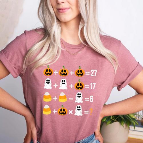 Order Of Operations Quiz Pumpkin Halloween Math Teacher Women's Heather T-Shirt - teacherstshirts.com UK