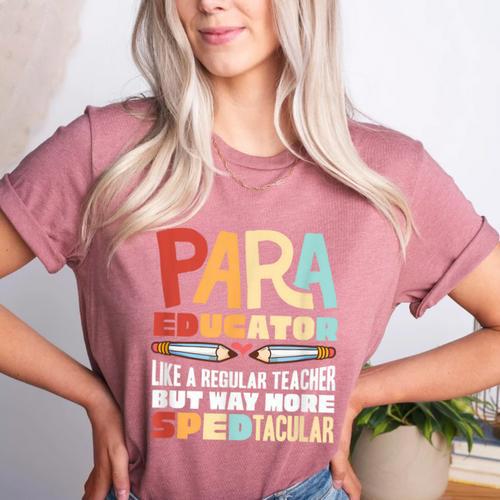 Paraeducator Paraprofessional SPED Teacher Women's Heather T-Shirt - teacherstshirts.com