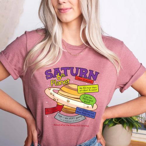 Perfect Planets Teachers Shirts Saturn For Solar System Women's Heather T-Shirt - teacherstshirts.com UK