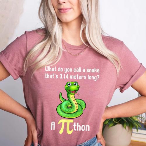 Pi Day Puns Pithon Math Teacher Jokes Women Men Kids Women's Heather T-Shirt - teacherstshirts.com CA