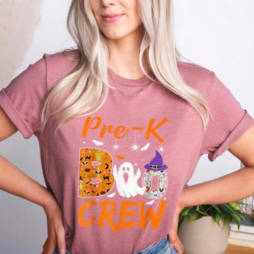 Pre K Boo Crew Teacher Student Halloween Pre Kindergarten Women's Heather T-Shirt - teacherstshirts.com AU