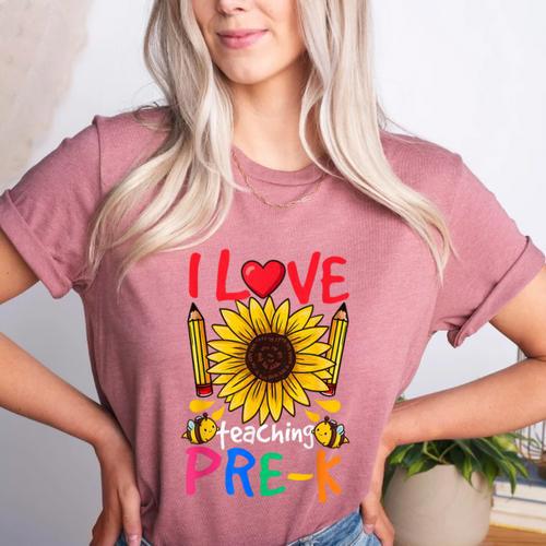 Pre School Teacher Pre-K Teacher Women's Heather T-Shirt - teacherstshirts.com CA
