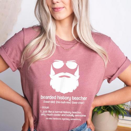 Professor Ancient Teaching Education Bearded History Teacher Women's Heather T-Shirt - teacherstshirts.com AU