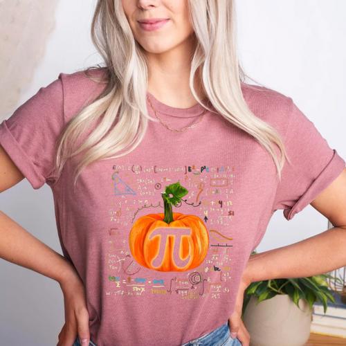 Pumpkin Pi Math Teacher Halloween Pumpkin Pi Women's Heather T-Shirt - teacherstshirts.com UK