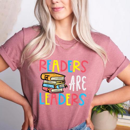 Readers Are Leaders Reading Book Lover Teacher Women Men Kid Women's Heather T-Shirt - teacherstshirts.com CA