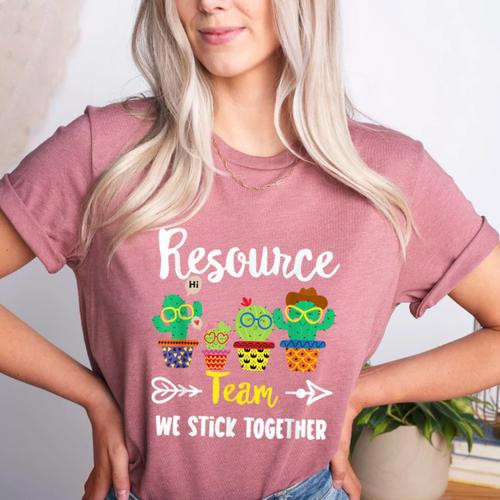 Resource Team Cactus Crew Resource Teacher Squad Women's Heather T-Shirt - teacherstshirts.com UK