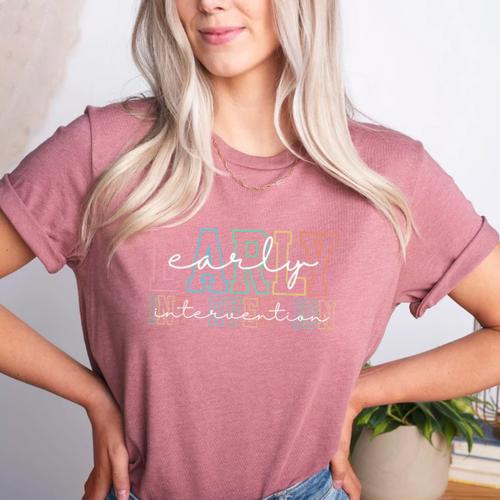 Retro Early Intervention Teacher Intervention Specialist Women's Heather T-Shirt - teacherstshirts.com AU