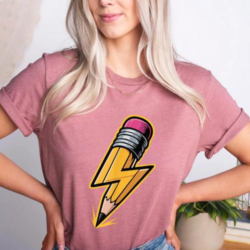 Retro Pencil Pencil Back To School Teacher Student Women's Heather T-Shirt - teacherstshirts.com DE