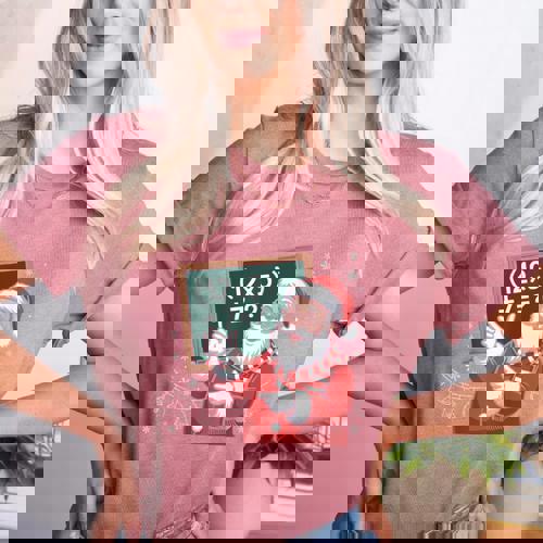 Santa Teacher 67 Math Christmas Xmas Holiday Number 67 Women&#x27;s Heather T-Shirt - teacherstshirts.com