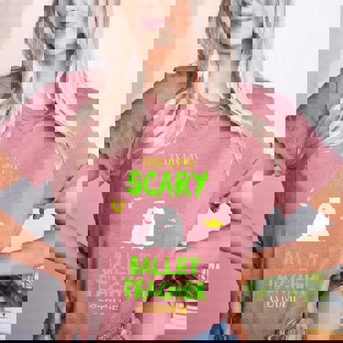 Scary Ballet Teacher Costume Halloween Lazy Easy Women&#x27;s Heather T-Shirt - teacherstshirts.com