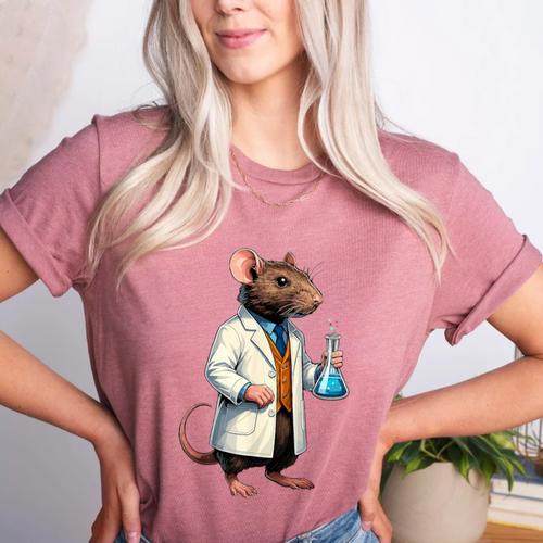 Science Rat Lab Science Scientist Mouse Teacher Chemistry Women's Heather T-Shirt - teacherstshirts.com AU