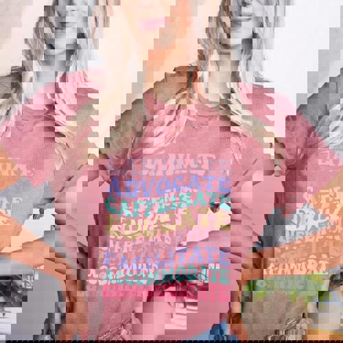 Sped Caffeinate Advocate Laminate Educate Teacher Women&#x27;s Heather T-Shirt - teacherstshirts.com