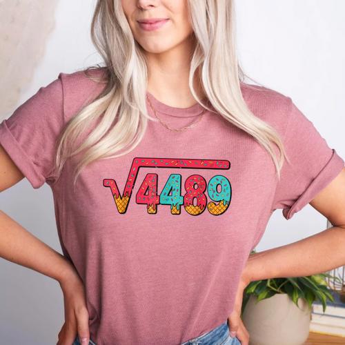 Square Root 4489 Slang Math Teacher Six Seven 6 7 Meme 67 Women's Heather T-Shirt - teacherstshirts.com UK