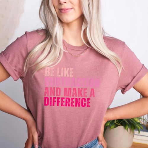 Be Like Subtraction And Make A Difference Math Teacher Women's Heather T-Shirt - teacherstshirts.com AU