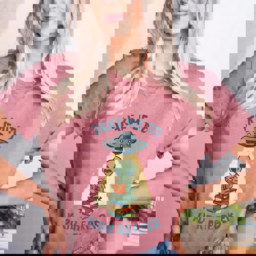 Teacher Alien Books UFO Reading Take Me To Your Reader Women&#x27;s Heather T-Shirt - teacherstshirts.com