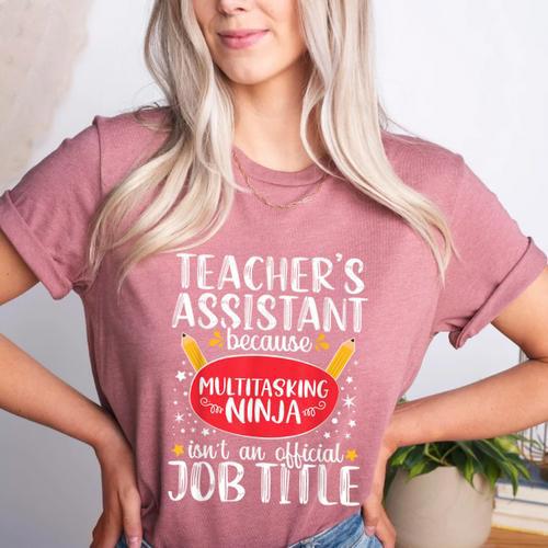 Teacher Assistant Teaching School Ninja Appreciation Women's Heather T-Shirt - teacherstshirts.com AU
