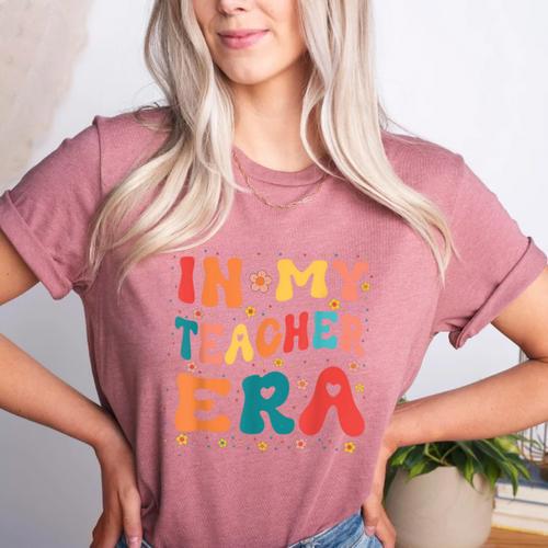 In My Teacher Era First Day Of School Back To School Retro Women's Heather T-Shirt - teacherstshirts.com AU
