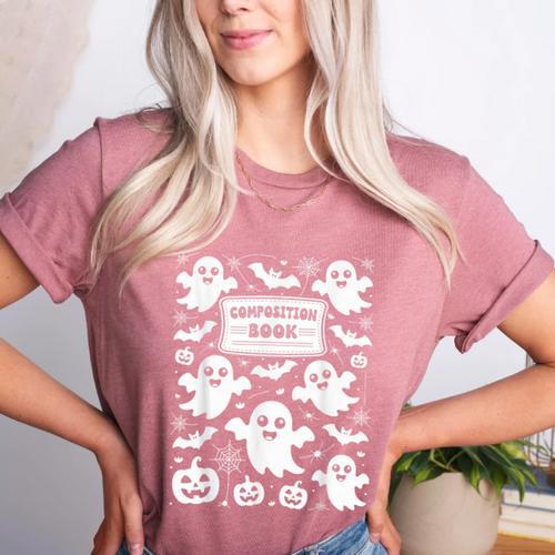 Teacher Halloween Composition Notebook Costume Halloween Women's Heather T-Shirt - teacherstshirts.com AU