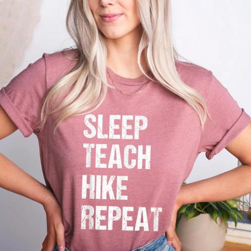 Teacher Hiking Shirt Teaching Hiker T Shirt Women's Heather T-Shirt - teacherstshirts.com