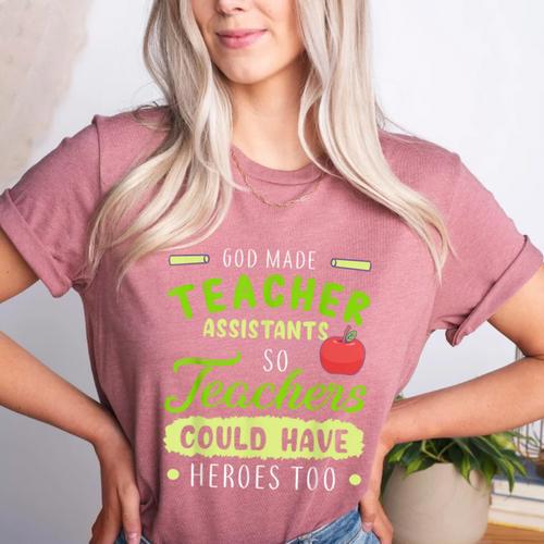 Teacher Teaching Assistant Aide Hero Women's Heather T-Shirt - teacherstshirts.com AU