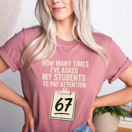 Teachers 67 Meme Women's Heather T-Shirt - teacherstshirts.com AU