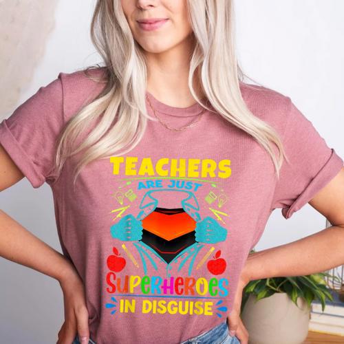 Teachers Are Superheroes – Fun Appreciation Women's Heather T-Shirt - teacherstshirts.com UK