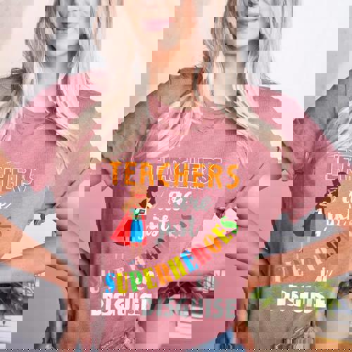 Teachers Are Superheroes Graduation School Teachers Women&#x27;s Heather T-Shirt - teacherstshirts.com