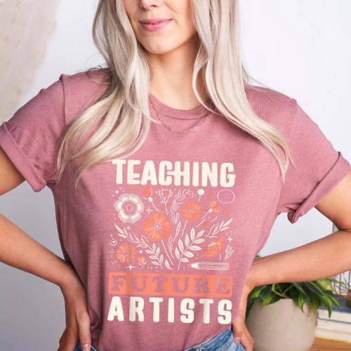 Teaching Future Artists For Art Teachers And Lovers For Men Women Girls Kids Women's Heather T-Shirt - teacherstshirts.com CA