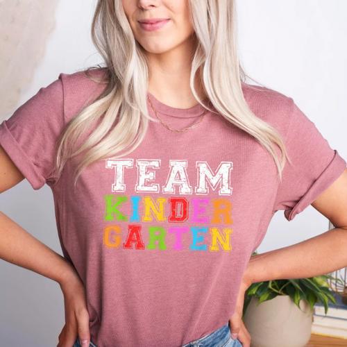 Team Kindergarten Shirt Boy Girl Teacher Graduation Women's Heather T-Shirt - teacherstshirts.com