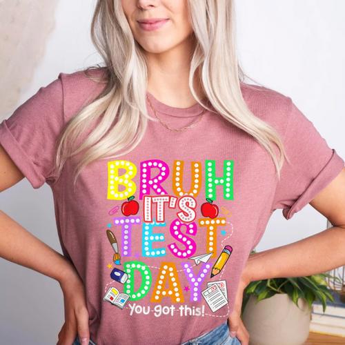 Testing Day Bruh It’s Test Day You Got This Teacher Student Women's Heather T-Shirt - teacherstshirts.com