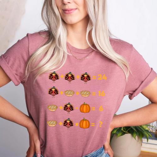 Thanksgiving Order Of Operations Turkey Quiz Math Teacher Women's Heather T-Shirt - teacherstshirts.com UK