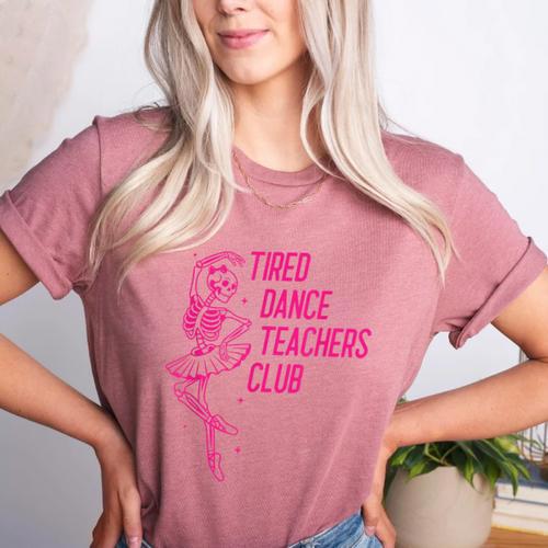 Tired Dance Teachers Club Dance Lover Women's Heather T-Shirt - teacherstshirts.com UK