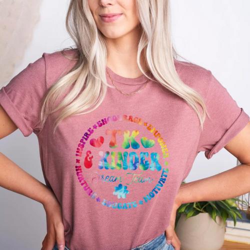 TK & Kinder Dream Team Transitional Kindergarten Teacher Women's Heather T-Shirt - teacherstshirts.com