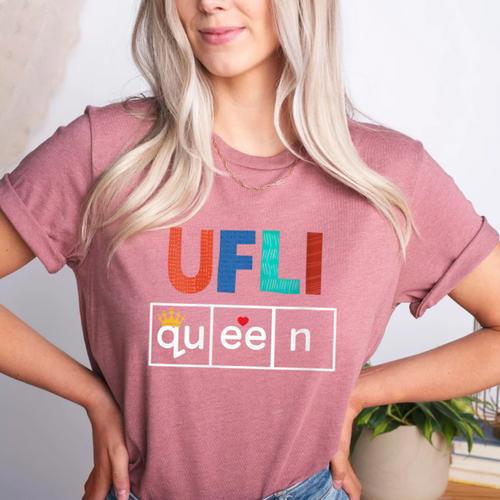 UFLI Queen Science Of Reading Literacy Teacher Appreciation Women's Heather T-Shirt - teacherstshirts.com