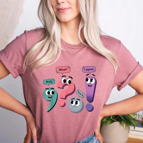 Wait What Stop It I Agree Grammar English Teacher Women's Heather T-Shirt - teacherstshirts.com