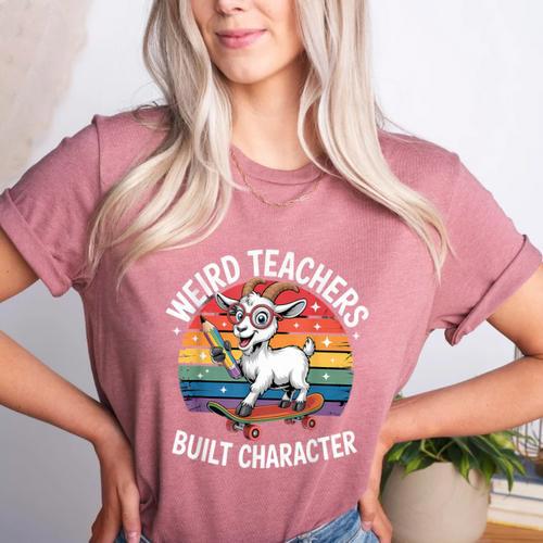 Weird Teachers Build Character Teacher Women's Heather T-Shirt - teacherstshirts.com AU