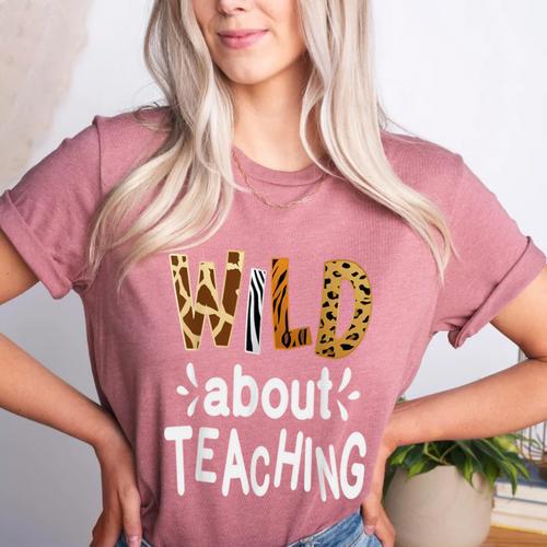 Wild About Teaching Teacher Student First Day Of School Women's Heather T-Shirt - teacherstshirts.com AU